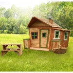 Masuta XL Copii Picnic si Activitati ZidZed de Gradina cu 2 bancute din lemn de Cedru AXI